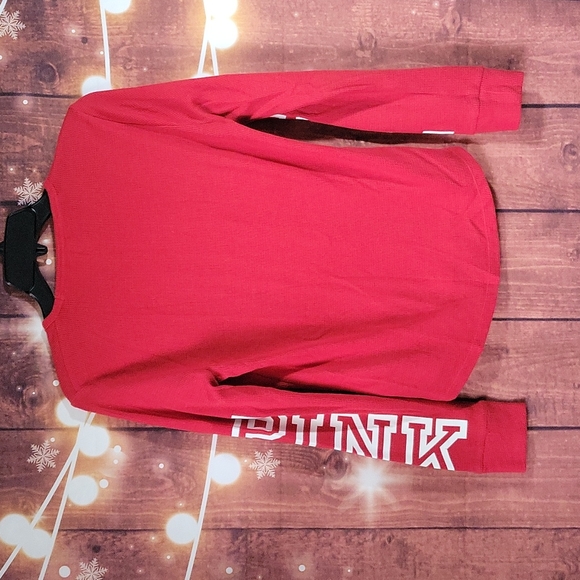 VS PINK Ribbed Longsleeve Top Red Size M - Picture 8 of 12